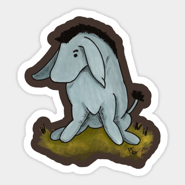 Eeyore the Donkey Sticker by Alt World Studios
